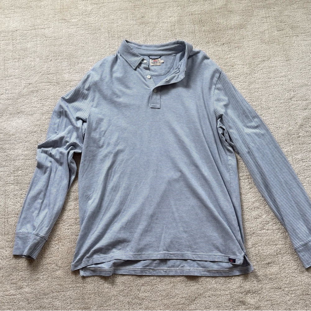 Faherty Blue Striped polo